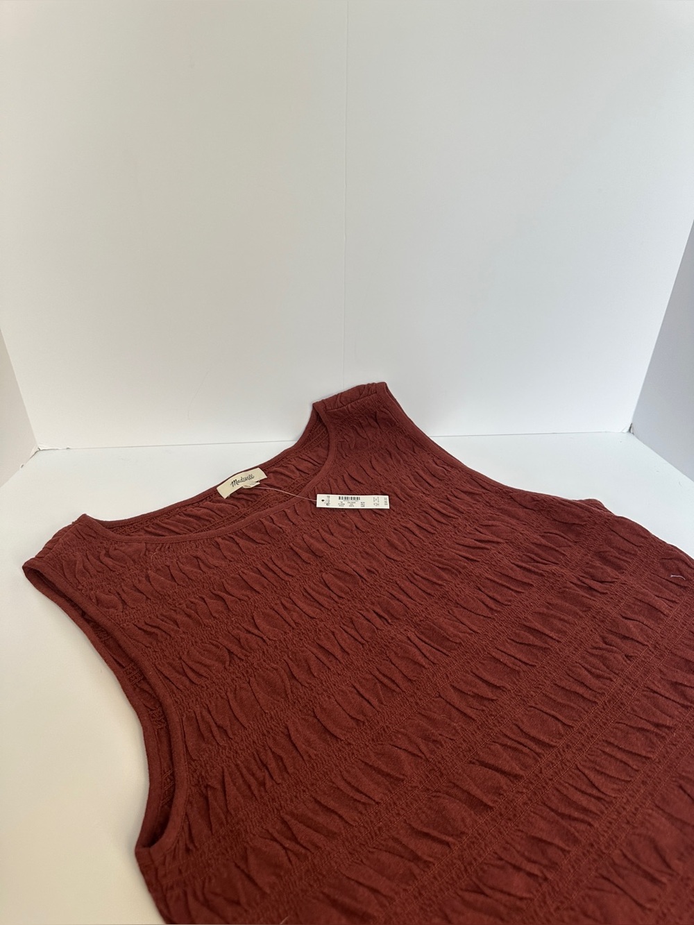 Madewell Rust Textured Sleeveless Knit Tank